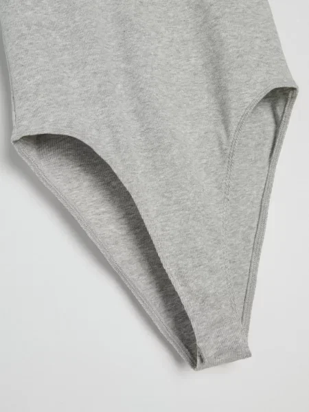 Боді на бретелях сірий