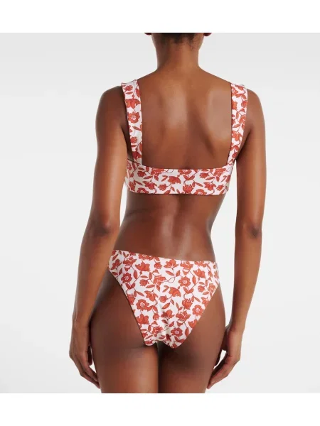 Bikini Sir cu model floral alb