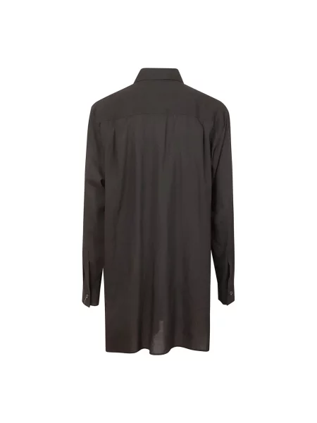 Sukienka koszulowa Yohji Yamamoto z nadrukiem czarna