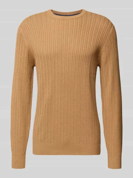 Sweter z dzianiny z prążkowanymi wykończeniami Christian Berg Men