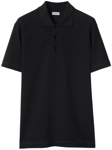 Polo Burberry cu broderie negru