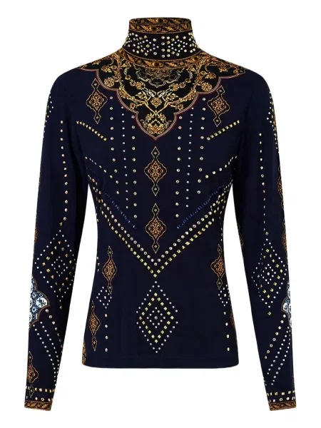 Top Camilla din jerseu albastru