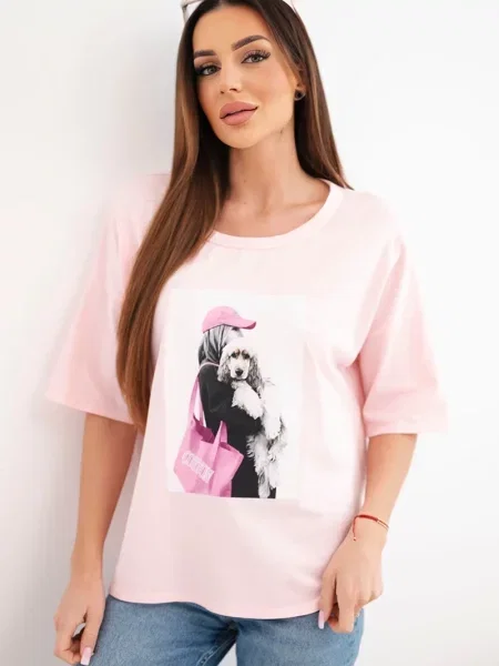 Top Kesi Włoski cu mâneci scurte albastru