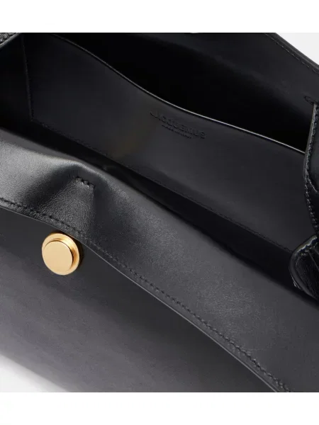 Top Jacquemus din piele negru