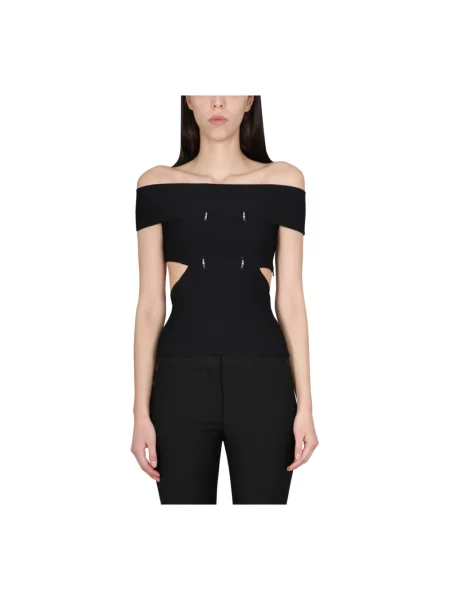 Top Alexander Mcqueen z odkrytymi ramionami czarny