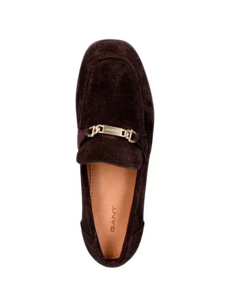 Pantofi loafer Gant din piele de căprioară cu autograf maro