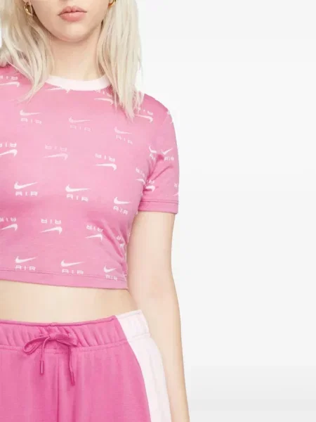 Krótka podkoszulka Nike z dżerseju w paski zielona
