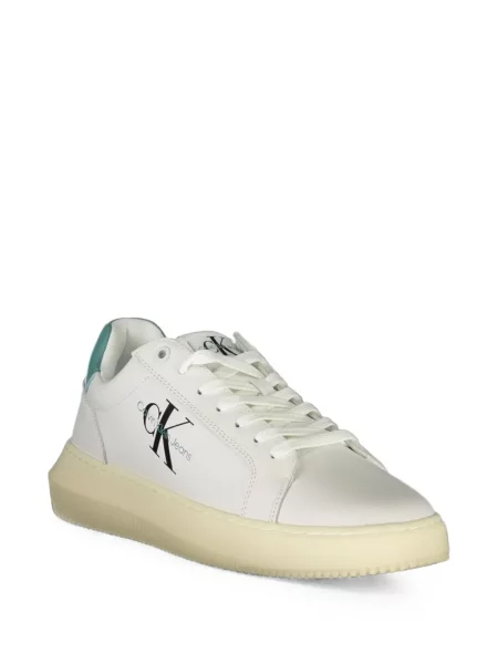 Sneakerși Calvin Klein din piele cu imagine alb