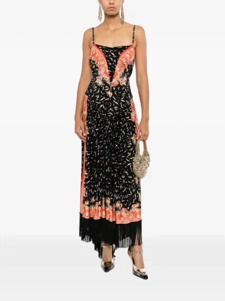 Rochie Rabanne cu model floral cu imagine negru