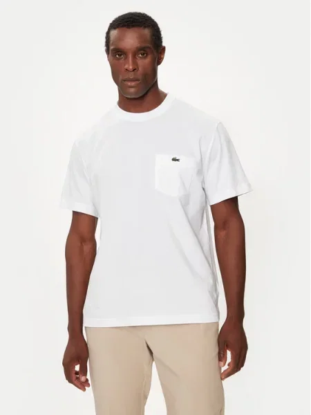 Lacoste Majica Regular Fit bela
