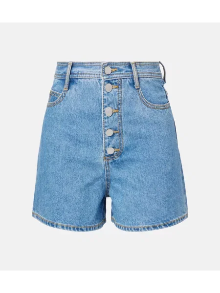 Pantaloni scurți din denim Alemais cu talie înaltă albastru