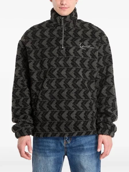 Pulover Karl Kani din fleece negru