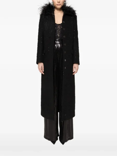 Palton Nissa cu pene negru