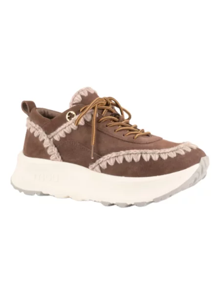 Sneakersy Mou skórzane brązowe
