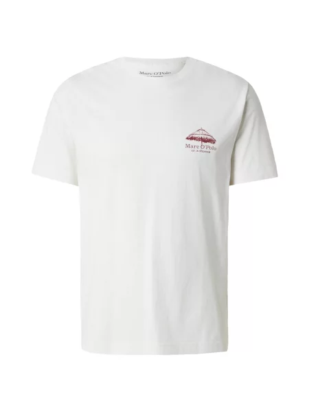 Marc O'Polo Tricou roșu bordeaux / coajă de ou alb