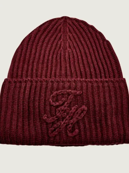 Tommy Hilfiger De lână căciulă cu adaos de cașmir bordo