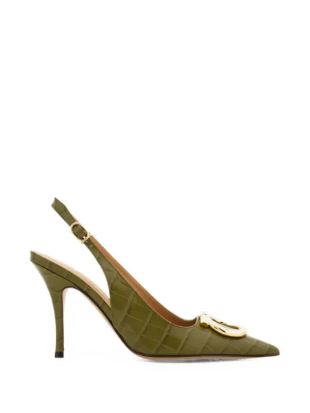 Pantofi cu toc Ferragamo slingback verde