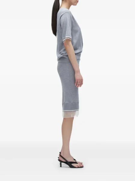 Κοστούμι μίντι φόρεμα 3.1 Phillip Lim από μαλλί merino με μήκος μέχρι το γόνατο γκρι