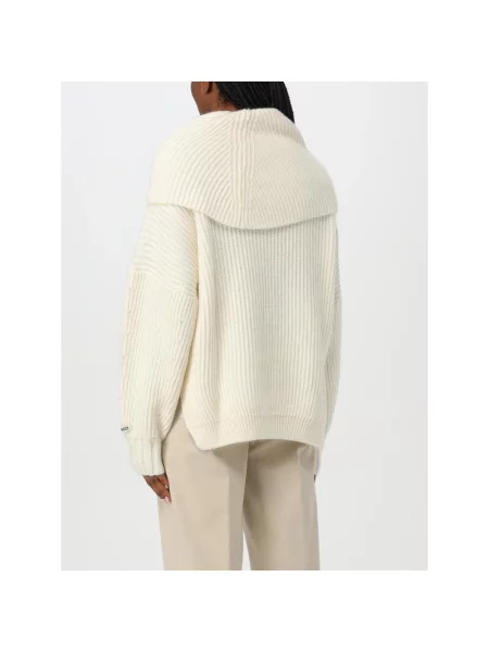 Dzianinowy sweter Pinko casual biały