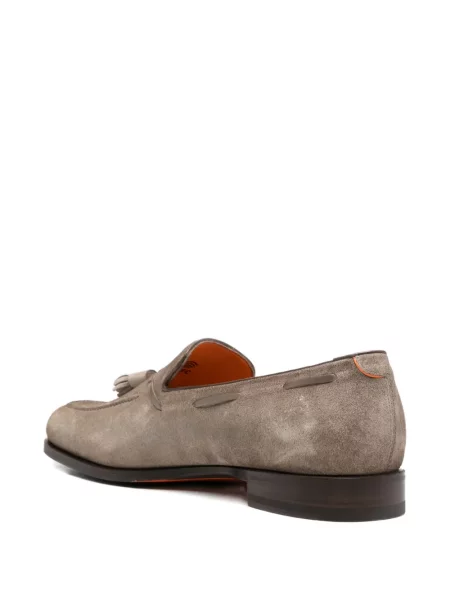 Pantofi loafer Santoni din piele gri