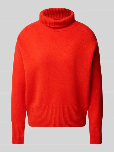 Sweter z golfem z lnu model PALACE' Suncoo Paris czerwony