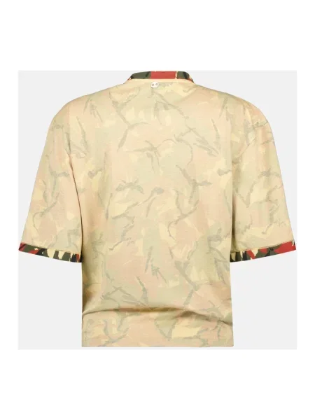 Koszulka Paco Rabanne w kamuflażu beżowa