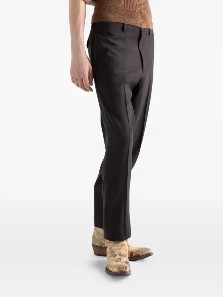 Pantaloni Prada de lână maro