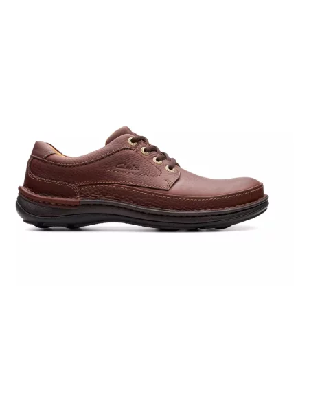 Półbuty Clarks sznurowane skórzane brązowe