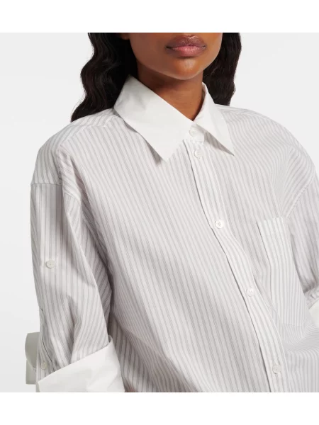 Cămașă Acne Studios cu dungi din poplin alb