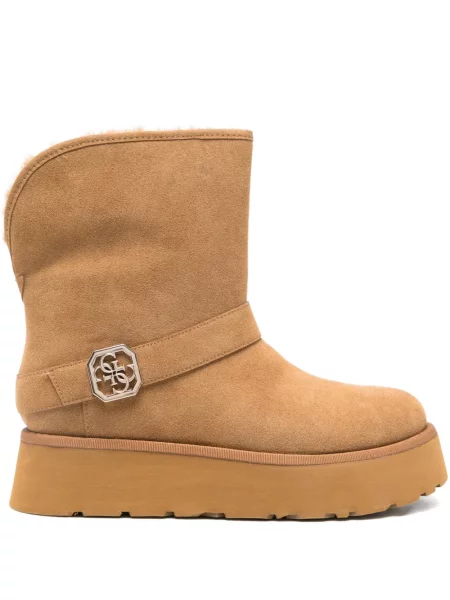 Botine Guess cu cataramă cu bretele maro