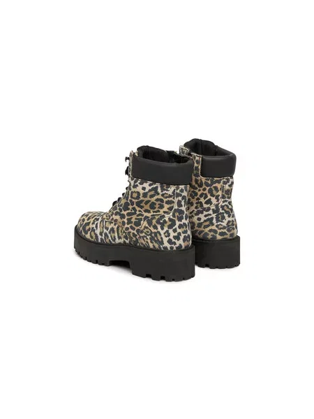 Gležnjače Tommy Jeans Tjw Platform Cheetah Boots Smeđa bež
