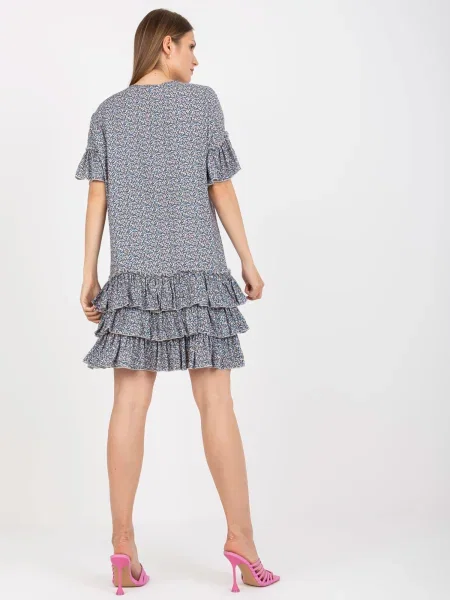 Rochie mini Fashionhunters cu imagine de costum albastru