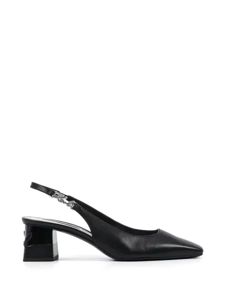 Pantofi cu toc Karl Lagerfeld slingback cu autograf negru