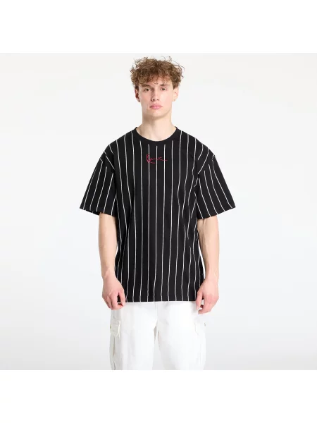 Тениска Karl Kani Small Signature Pinstripe Tee Black/ White M бяло