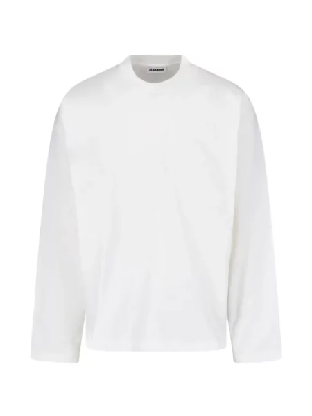 Lung tricou Jil Sander cu imagine alb