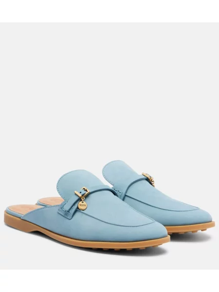 Usnjene mules Tod's modra