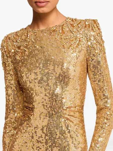 Rochie Jenny Packham cu paiete de costum auriu