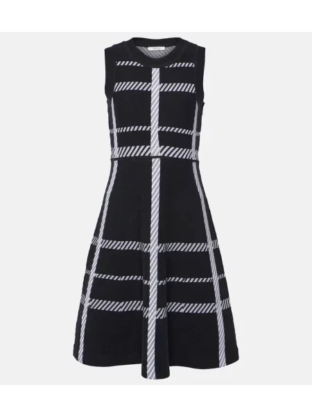 Rochie midi Dorothee Schumacher în carouri până la genunchi de costum albastru