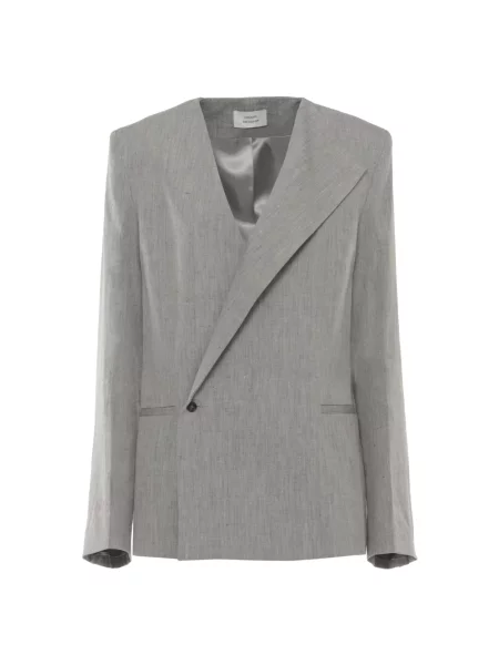 Marynarka dwurzędowa Loulou Studio dwurzędowy szary