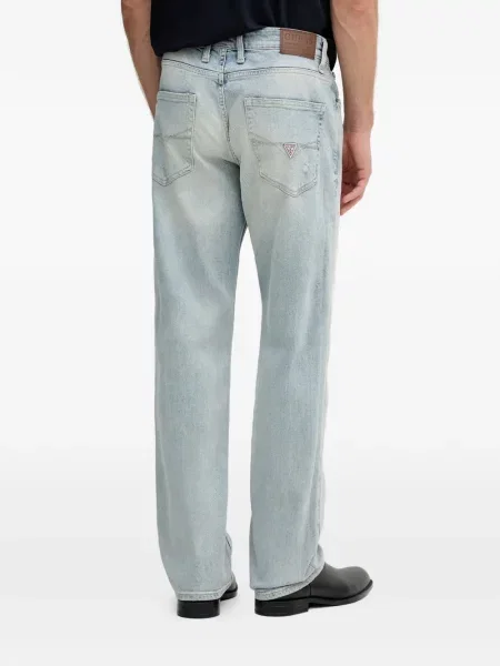 Blugi Guess cu autograf albastru