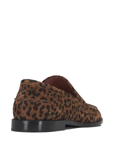 Leopardí loafers Amina Muaddi hnědé