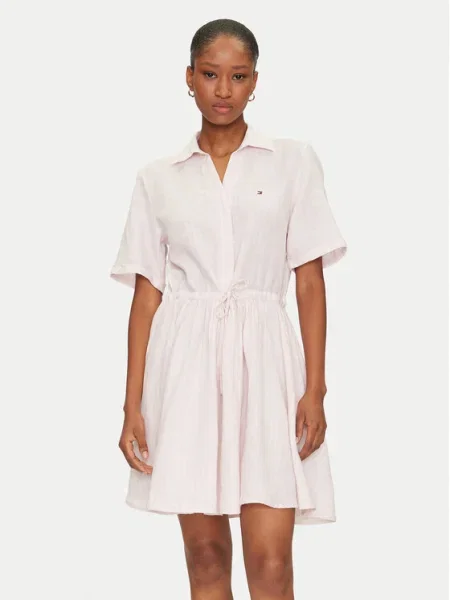 Tommy Hilfiger Rochie tip cămașă Ess roz