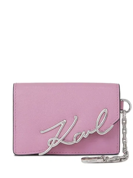 Colier Karl Lagerfeld cu autograf roz