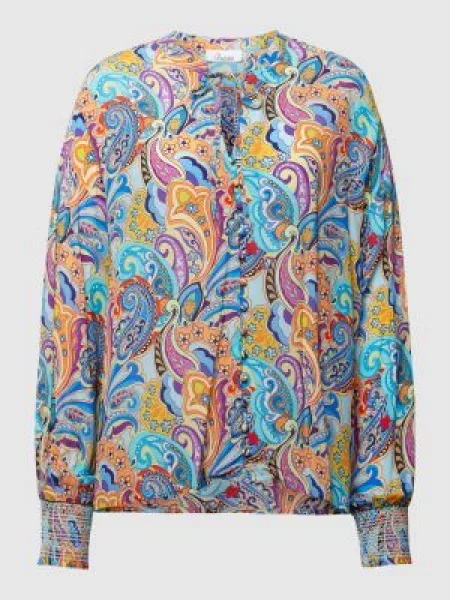 Bluzka koszulowa z czystej ze wzorem paisley Princess Goes Hollywood niebieska