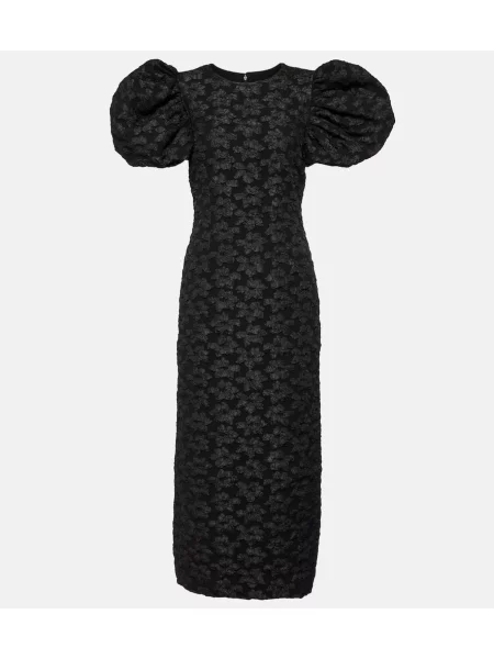 Midi obleka Rotate Birger Christensen iz žakarda črna