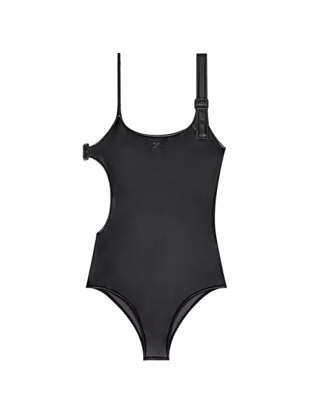 Body Courreges na sprzączkę czarny