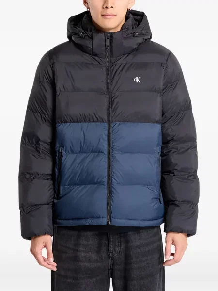 Geacă cu puf Calvin Klein cu glugă negru