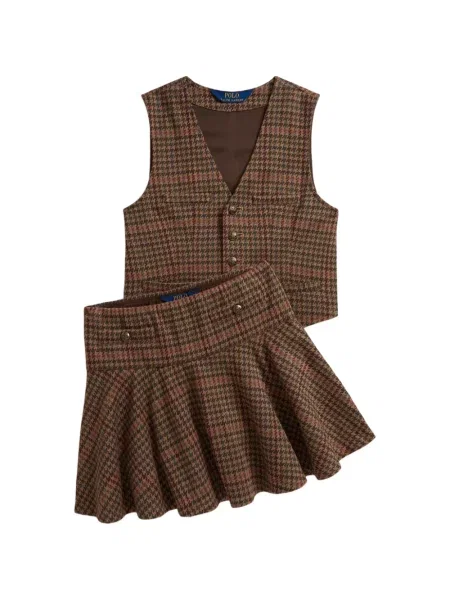 Spódnica dziecięca Polo Ralph Lauren brązowa