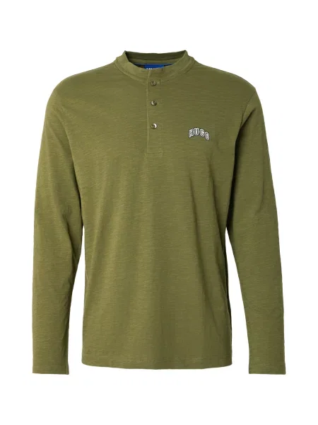 HUGO Tricou Nuvenly oliv / negru alb