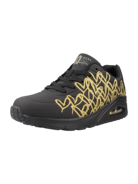 Pantofi Skechers cu motiv cu inimi negru